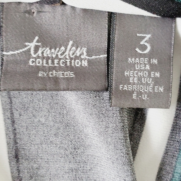 Chico's Travelers Open Front Cardigan Size 3 US 16/18 (XL) Abstract Print Artsy - Picture 8 of 10